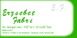 erzsebet fabri business card